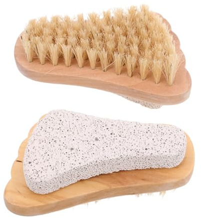 CALLARON 2 St Pimpstensborstar Fotborste Exfolierande Torrborste Fotrengöringsborste Manikyrborste Död Hud Skrubba Fotskrubbborste Fotmassageborste För Kropp