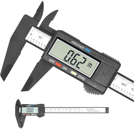 Large LCD Screen Digital Caliper, 150mm Caliper Measuring Tool, Inch/Millimeter Conversion, Lightweight Digital Vernier Caliper, Measuring Tools Calipers Gauge, Carbon Fiber, 150mm/6''