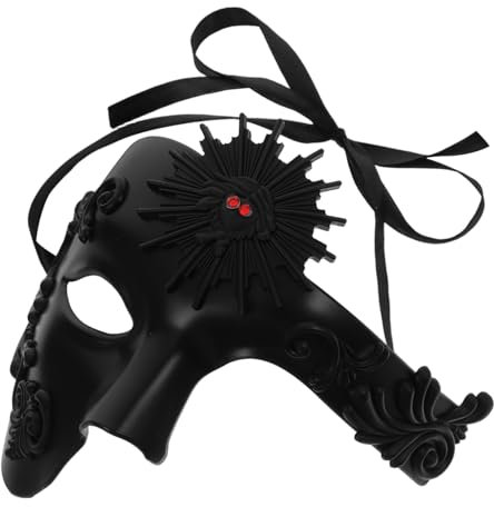 MUCKLILY Masque De Carnaval Masque De Fête Mascarade Masque De Masque Costume De Demi-masque Masque De Déguisement Masques De Fête Pour Adultes Mascarade Demi-masque Décoratif Abdos Noir