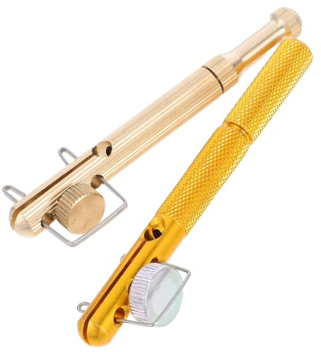 Mikinona Lot de 2 Outils pour Nouer Les Hameçons en Aluminium et Cuivre Dispositif Portable pour Fixer la Ligne de Pêche Accessoires Compacts pour Pêche en Mer Outil à Nouer et Retirer Les