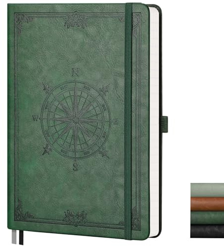 AUTEMPO A5 Dotted Notebook, 192 Pages, Hardcover, Dark Green