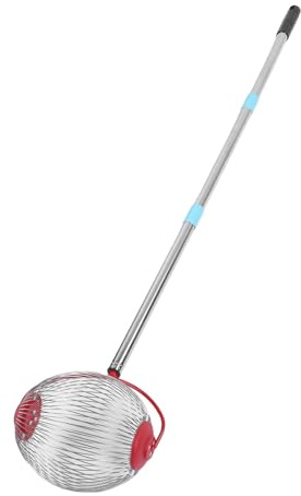 Ausla Stainless Steel Nut Gatherer, Extendable 44.7 Inch Pole, Effortless Collection Tool for Chestnuts Walnuts Acorns and Fruits in Gardens (S)