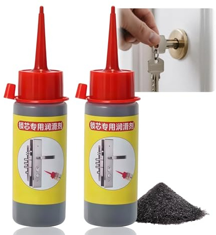 2PCS Gra/phite Lubricant for Locks, Doors & Windows, Dry Lube & Silicone Grease Spray for Sliding Tracks, Bearings, Door Locks & Bike Chains, All-Purpose Gra/phite Powder Lock Lubricant & Grease Spray