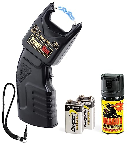 Security-Discount - PTB Elektroschocker 500.000 Volt inkl. Batterien und Dragon Pfefferspray