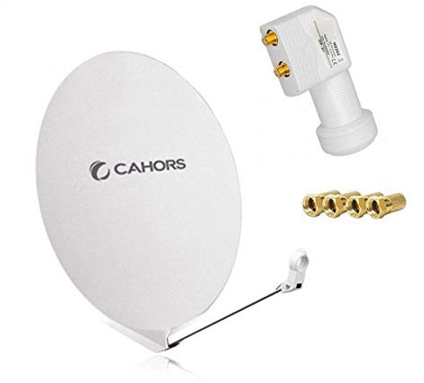 UNGROL Antenne Parabolique Satellite Fibre Composite Blanche SMC 80cm + LNB Twin 4K