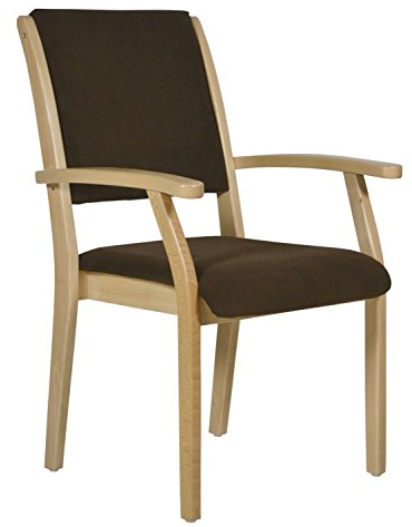DEVITA - Seniorenstuhl Pflegestuhl Kerry - Verschiedene Sitzhöhen wählbar von 43 cm bis 55 cm (43 cm Sitzhöhe, Holz: Buche hell - Bezug: 145 Microfaser Braun)