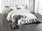 ABAKUHAUS Motorrad Tagesdecke Set, Motocross Racer, Set mit Kissenbezügen Romantischer Stil, für Doppelbetten 264 x 220 cm, Dunkelgrau Weiß