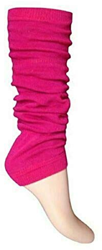 Hiffy Kids Girls Plain Leg Warmer Girls School Dance Wear Legwarmer Tutu Fancy (Neon Pink)