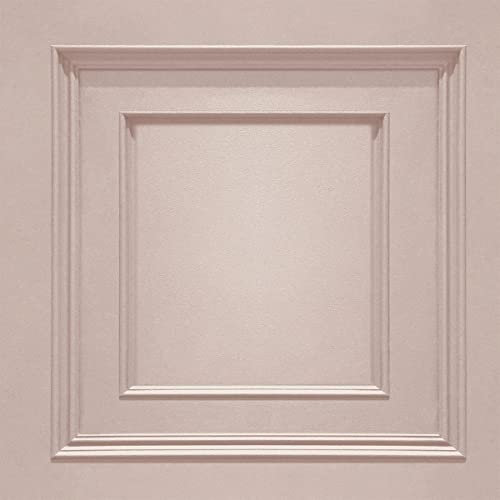 Amara Panel Vinyl Wallpaper Blush Pink - Wood Panel - Belgravia 7377
