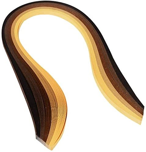 ODETOJOY Quilling Papper Gradient Quilling Remsor 3 mm hantverk Filigranpapper 1/8 tum regnbågsfärg 120 st längd 53 cm (brun)