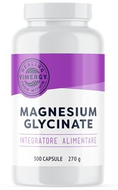 Vimergy Magnesiumglycinat Mineraltillskott – Provstorlek 150 Portioner – Stöder Energi och Minskar Trötthet – Magvänligt Magnesiumtillskott – Gurkmeja – Ingefära – Glutenfri Icke-GMO Keto/Paleovänlig