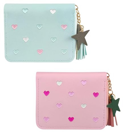 2 Pcs Small Purse for Girls, Cute Kids Wallet, Mini Coin Pouch 11x8.5cm
