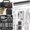 KESSER® Set di posate per barbecue, 37 pezzi, accessori per barbecue in acciaio inox, con pinza, paletta per barbecue, spatola 4 in 1, forchetta per barbecue, spiedino, termometro, cavatappi,