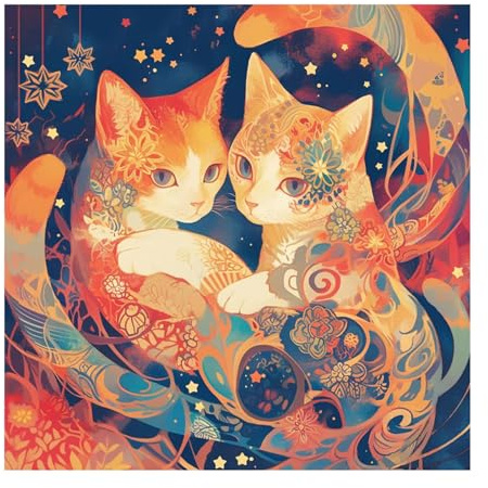 2025 Nuevo Diamond Painting Gato 75x75cm Diamond Painting Adultos Abstracto,Cuadrado Pintura Diamante Kit Dibujos Con Diamantes Niños,Cristal Punto de Cruz Regalos Originales para Room Decor O-741z