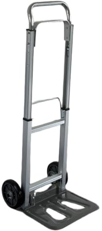 Stakx Hand Trolley Lightweight Aluminium Frame Compact Stacker Cart 90 kg Capacity With Steel Platform and Push Down Handle For Easy Storage - Perfect For Car Use