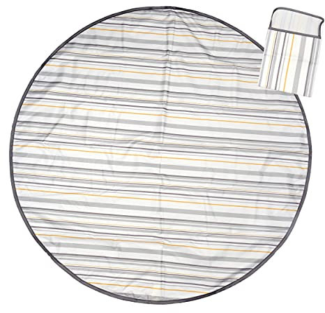 Prince Lionheart CatchAll | Circular Floor Mat | Wipe Clean | Non-slip | Multi-Use | 1.2m Diameter | Durable | Lightweight – Grey, Orange & White Stripped Design