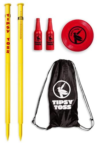 GoSports Tipsy Toss Game Set - Flying Disc Bottle Drop Yard Game