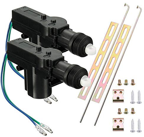 Etopar 2 Stück Universal Schwerlast KFZ Fahrzeug Türschloss Stellantrieb 2-polig Draht 12V Zentrale Tür Verriegelung Betätiger Verschlusssystem