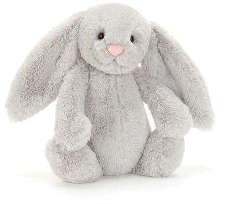 Bashful Silver Bunny Medium - L: 9 cm x l: 12 cm x h: 31 cm