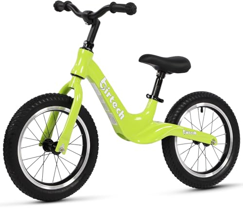 Hello-5ive 14 Kids Balance Bike for 3,4,5,6 Year Old Boys and Girls, Air Tires with Magnesium Alloy Frame, Lightweight No Pedal Toddler Training Bicycle (light green)