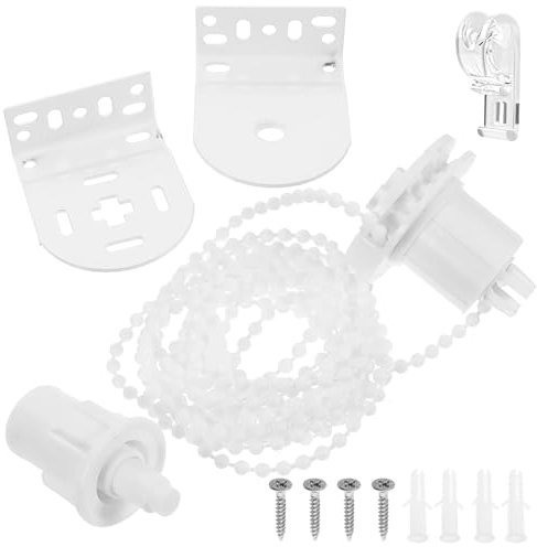 32mm Roller Blind Brackets, Metal Roller Blind Mounting Brackets with Bead Chain & Screws, Curtain RollerBlind Repair Fittings Replacement Accessories for Fixing Curtain Blinds Windows
