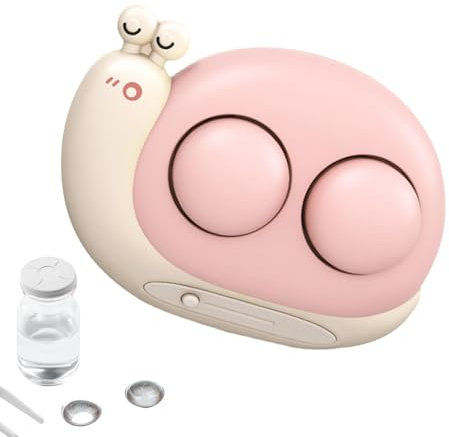 Pulitore per lenti a contatto ad ultrasuoni 2 in 1: contenitore portatile e pulizia ad alta frequenza, contenitore per lenti a contatto morbido e compatto, ideale per la casa e i viaggi