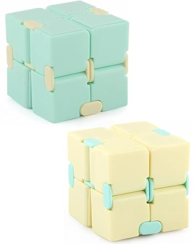 TPZORJX 2PCS Zappeln Spielzeug Infinite Cube Mini Kill Time Spielzeug Unendlicher Cube Magic Unendlicher Flip Würfel für Stress und Angst Linderung Entspannendes
