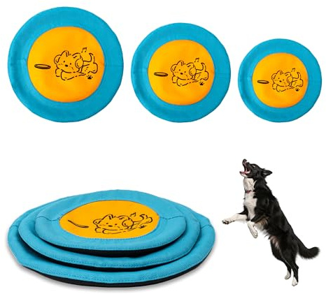 Bifeaw 3 Packs Nylon Interactive Dog Flying Disc - Floating Dog Toys for Aggressive chewers - Water Toys for Dogs