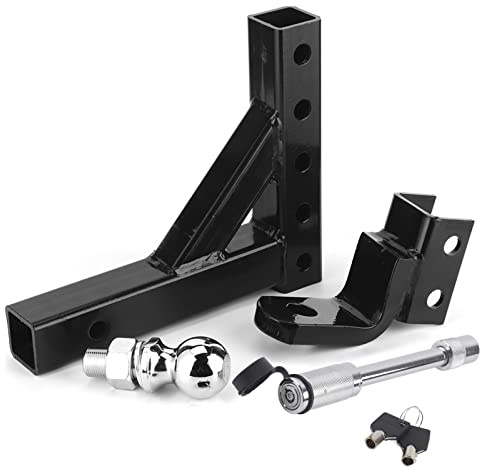 MotorMinds Kit braccio per rimorchio in acciaio regolabile 10 pollici Sfera di traino per carichi pesanti 6000LBS Accessorio di traino per camion SUV Costruzione in acciaio resi