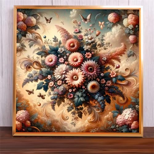 Bouquet de Fleurs Nuage Puzzle 300 Pièces pour Adultes, 35x35cm Puzzles Classiques 300 pièces, DIY Activité Familiale Jigsaw Puzzle Jeux, Unique Décoration Murale de la Maison Cadeau