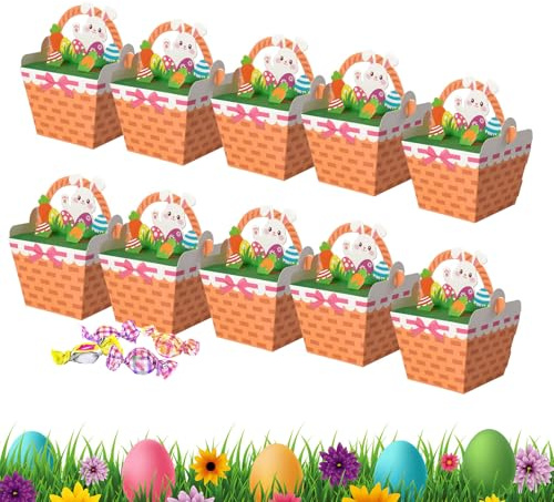 Scatola Di Dolciumi Pasquali | 10 Pezzi Contenitore Vuoto Per Dolciumi Da Festa,Confezioni Regalo Coniglietto Di Pasqua | Per Feste in Casa a Scuola in Appartamento Serate in Famiglia e
