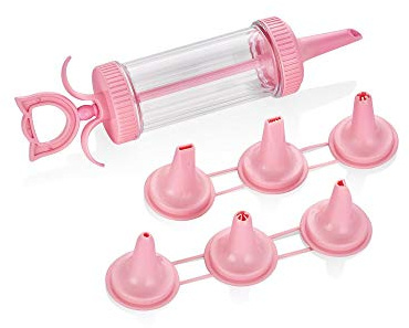 Mantraraj Cream Pump Baking Tool Cream Cake Making Maker Easy Pump Press Machine Cookie Biscuit Kitchen Syringe Food Injector with 7 Nozzles Set Cake Decorating