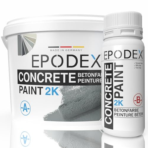 EPODEX Peinture Béton 2K Époxy | Revêtement Sol Garage & Atelier | Imperméable | Utilisation Intérieure et Extérieure Couverte | 1,8kg (7m²)
