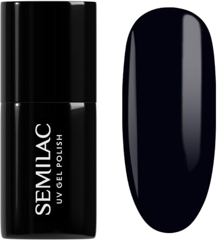 SEMILAC Gel Nail Polish 420 Safari Night Blue - Full Coverage Gel Polish - Soak Off Easy To Use LED/UV Nail Lamp - Long Lasting Manicure and Pedicure up to 3 weeks