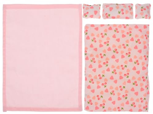 ibasenice Juego de ropa de cama para casa de muñecas, tamaño mini, escala 1 y 12, ropa de cama para casa de muñecas, accesorios completos de dormitorio para muebles de casa de muñecas de 12 pulgadas