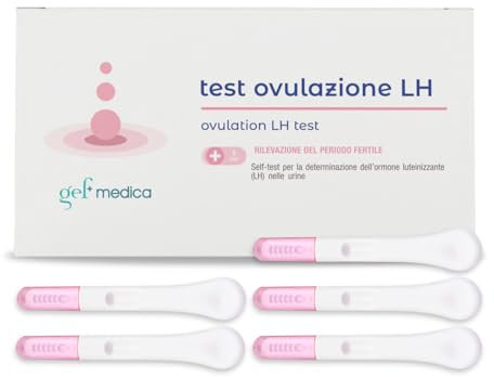 gef + medica - 5 Test Ovulazione per il Monitoraggio Rapido del Ciclo e del Periodo Fertile per Donne in Cerca di una Gravidanza