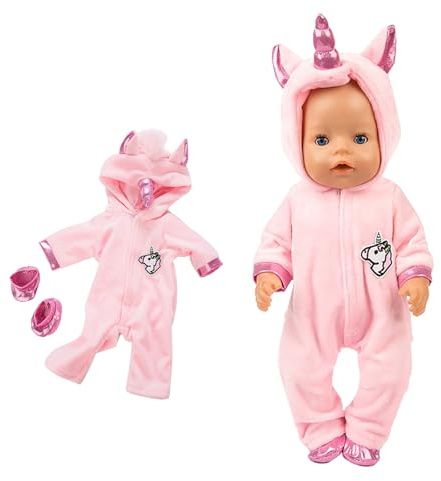 Vêtements de poupée pour bébé - Vêtements pour poupée de 35 à 43 cm - Ensemble de vêtements de poupée pour garçons et Filles - Accessoires pour poupées - Rose