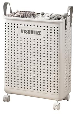 Ergocar Cesto Ropa Sucia Con Ruedas Universales Giratorias Móviles Móviles Mobile Dormitorio Transpirable Hollow Para Juguetes, Ropa, Organizador De Contenedores De Almacenamiento