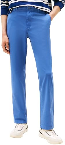 Tommy Hilfiger Uomo Pantaloni Chino Core Denton Essential Twill Straight Fit, Blu (Angora Blue), 28W/36L