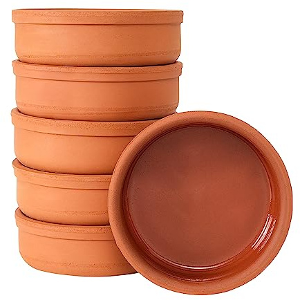 Guvec - Juego de ollas pequeñas redondas para horno (6)