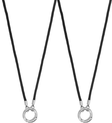 QUARKZMAN 2 st. glasögonhållare halsband ring anti-förlust mjuk svart | Solglasögon halsband glasögonkedja hållare, glasögonband, bärbar, med legering ring, för kvinnor och män