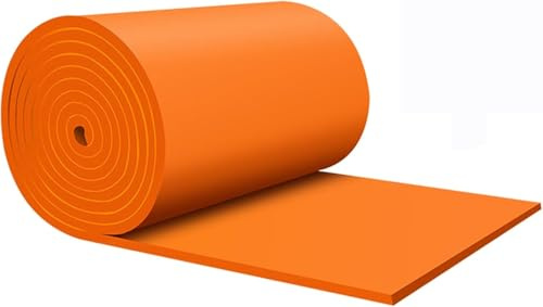 XYWGBMS Sound Proofing Panels Self-Adhesive Acoustic Panels, High Elasticity Insulation Proofing Panels, Sound Treatment Wall Panels for Recording Studio, Home, Offices,Orange-10mm-1x7m