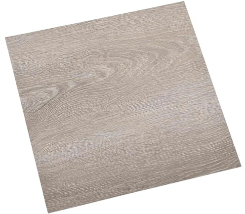 YunCangg självhäftande golvplankor av PVC 30,5 x 30,5 cm 20 stycken taupe, vinylkakel med naturlig trädekoration för vardagsrum, kök, hall och renovering