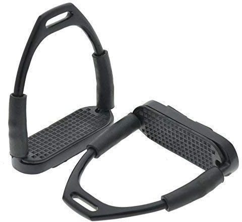 YNR ® Estribos flexibles de seguridad para montar a caballo, flexibles y flexibles, acero negro, 4,75