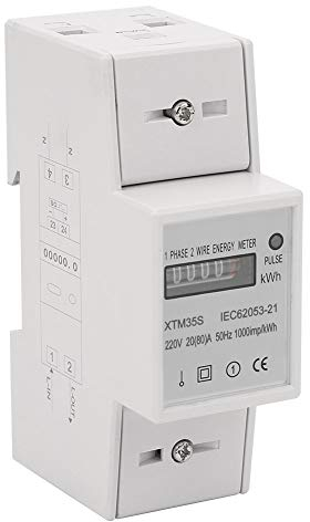 Energy Meter (20 (80) A) 220V Contatore Energia Elettrica KWh Meter 2 Fili 2P su Guida DIN