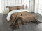 ABAKUHAUS Geweih Tagesdecke Set, Hölzerne Rotwild Rustic Antler, Set mit Kissenbezug luftdurchlässig, für Einzelbetten 170 x 220 cm, Umbrabraun