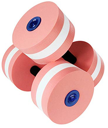 2er-Set Wasserübung Kurzhanteln, Schaumstoff abnehmbar Aqua Hanteln mit Griffen Wasserhanteln für Männer Frauen Wasser Fitness (Rosa)