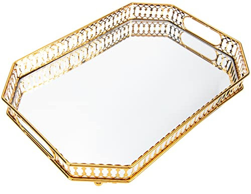 Alipis Plateau De Rangement Verre pour Articles De Toilette Plateau De Bureau pour Maquillage Et Bijoux De Rangement Multi-usages