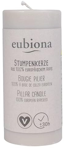 Eubiona Stumpenkerze, 50x110, Rapswachs, hellgrau