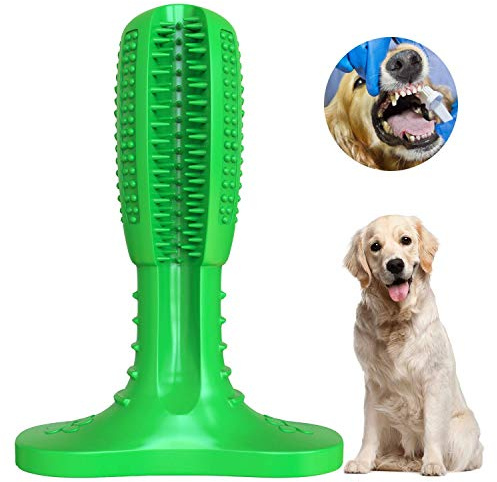 Bestbuy Dog Toothbrush Stick-Puppy Dental Care Brushing Stick Effective Doggy Teeth Cleaning Massager Nontoxic Natural Rubber Bite Resistant Chew Toys for Dogs (Large)